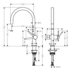 hansgrohe Talis M54, Einhebel-Küchenmischer 220mm 9l/min Mattschwarz, 1jet Geräteab... HANSGROHE-72805670 4059625277775 (Abb. 1)