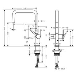 hansgrohe Talis M54 U, Einhebel-Küchenmischer 220mm 8l/min Mattschwarz, 1jet Geräte... HANSGROHE-72807670 4059625277867 (Abb. 1)