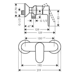 hansgrohe Vernis Blend Einhebel-Brausemischer Aufputz 28l/min, Chrom... HANSGROHE-71640000 4059625316108 (Abb. 1)