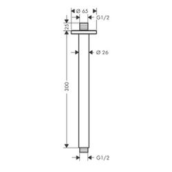 hansgrohe Vernis Blend Deckenanschluss 300mm DN 15, Chrom... HANSGROHE-27805000 4059625316313 (Abb. 1)