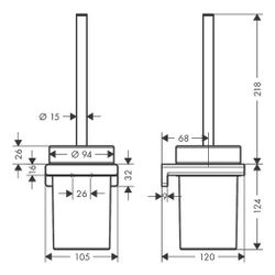 hansgrohe AddStoris Toilettenbürstenhalter Wandmontage, Mattschwarz... HANSGROHE-41752670 4059625296479 (Abb. 1)