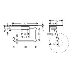 hansgrohe AddStoris Toilettenpapierhalter mit Ablage, Mattschwarz... HANSGROHE-41772670 4059625296653 (Abb. 1)