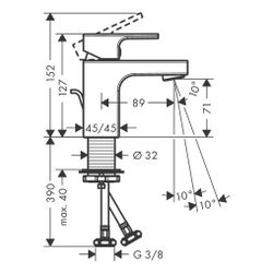 hansgrohe Vernis Shape Einhebel-Waschtischmischer 70mm 5l/min Chrom mit isolierter ... HANSGROHE-71566000 4059625321423 (Abb. 1)