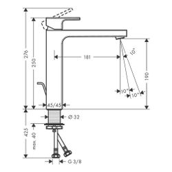 hansgrohe Vernis Shape Einhebel-Waschtischmischer 190mm 5l/min Chrom mit isolierter... HANSGROHE-71590000 4059625321409 (Abb. 1)