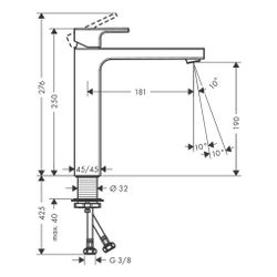 hansgrohe Vernis Shape Einhebel-Waschtischmischer 190mm 5l/min Chrom mit isolierter... HANSGROHE-71591000 4059625325469 (Abb. 1)
