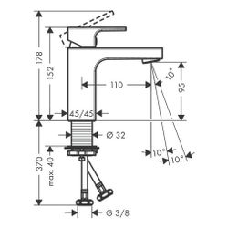 hansgrohe Vernis Shape Einhebel-Waschtischmischer 100mm 5l/min Chrom mit isolierter... HANSGROHE-71569000 4059625325452 (Abb. 1)