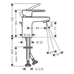 hansgrohe Vernis Blend Einhebel-Waschtischmischer 70mm 5l/min Chrom mit Metall-Zugs... HANSGROHE-71557000 4059625316184 (Abb. 1)