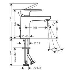 hansgrohe Vernis Blend Einhebel-Waschtischmischer 100mm 5l/min Chrom mit Zugstangen... HANSGROHE-71551000 4059625316207 (Abb. 1)