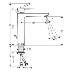 Hansgrohe Vernis Blend Einhebel-Waschtischmischer 190mm, mit Metall Zugstangen-Abla... HANSGROHE-71548000 4059625836101 (Abb. 1)