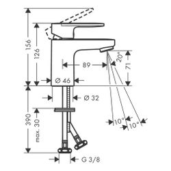 Hansgrohe Vernis Blend Einhebel-Waschtischmischer 70mm, CoolStart ohne Ablaufgarnit... HANSGROHE-71512000 4059625835913 (Abb. 1)