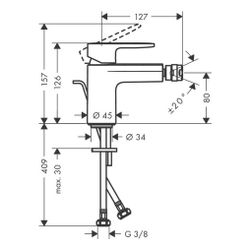 hansgrohe Vernis Blend Einhebel-Bidetmischer 5l/min mit Zugstangen-Garnitur, Mattsc... HANSGROHE-71210670 4059625326466 (Abb. 1)