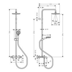 hansgrohe Vernis Blend Showerpipe 200mm 1jet 20l/min EcoSmart Chrom mit Wannentherm... HANSGROHE-26079000 4059625315125 (Abb. 1)