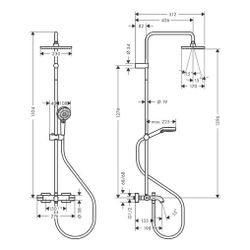 hansgrohe Vernis Shape Showerpipe 230mm 1jet 20l/min mit Wannenthermostat, Chrom... HANSGROHE-26284000 4059625328958 (Abb. 1)