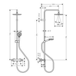 hansgrohe Vernis Blend Showerpipe 200mm 1jet 15,2l/min mit Thermostat, Chrom... HANSGROHE-26276000 4059625314760 (Abb. 1)