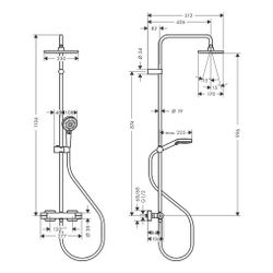 hansgrohe Vernis Shape Showerpipe 230mm 1jet 15,2l/min mit Thermostat, Chrom... HANSGROHE-26286000 4059625314753 (Abb. 1)