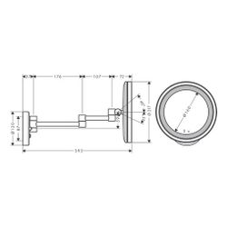 hansgrohe Logis Universal Rasierspiegel mit LED Leuchte, Chrom... HANSGROHE-73570000 4059625307113 (Abb. 1)