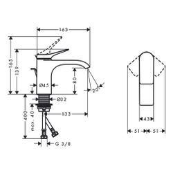 hansgrohe Vivenis Einhebel-Waschtischmischer 80mm 5l/min Chrom mit Zugstangen-Garni... HANSGROHE-75010000 4059625335246 (Abb. 1)