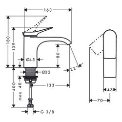 hansgrohe Standventil 80 Vivenis ohne Garnitur, Mattschwarz... HANSGROHE-75013670 4059625335031 (Abb. 1)