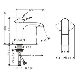 hansgrohe Vivenis Einhebel-Waschtischmischer 110mm 5l/min ohne Garnitur, Mattschwar... HANSGROHE-75022670 4059625334829 (Abb. 1)