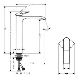 hansgrohe Vivenis Einhebel-Waschtischmischer 250mm 5l/min Mattschwarz für Aufsatzwa... HANSGROHE-75042670 4059625335468 (Abb. 1)