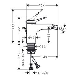 hansgrohe Vivenis Einhebel-Bidetmischer 7,5l/min mit Zugstangen-Garnitur, Chrom... HANSGROHE-75200000 4059625335369 (Abb. 1)