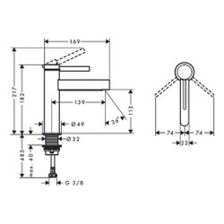 hansgrohe Finoris Waschtischmischer 110mm 5l/min mit Push-Open Garnitur, Chrom... HANSGROHE-76023000 4059625335758 (Abb. 1)