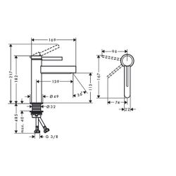 hansgrohe Finoris Waschtischmischer 110mm 5l/min CoolStart mit Push-Open Garnitur, ... HANSGROHE-76024000 4059625334461 (Abb. 1)
