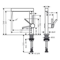 hansgrohe Finoris Waschtischmischer 230mm 5l/min Schwenkauslauf mit Push-Open Garni... HANSGROHE-76060700 4059625336540 (Abb. 1)