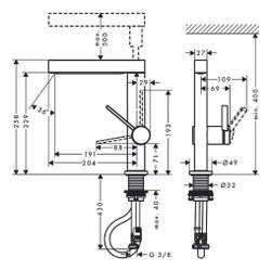 hansgrohe Finoris Waschtischmischer 230mm 5l/min Ausziehbrause 2jet mit Push-Open G... HANSGROHE-76063000 4059625336533 (Abb. 1)
