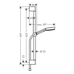 hansgrohe Pulsify Select S Brauseset 105mm 3jet Relaxation mit Brausestange 650mm 1... HANSGROHE-24160670 4059625358214 (Abb. 1)