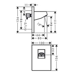 hansgrohe Pulsify Wandanschluss für Kopfbrause 105mm, Mattschwarz... HANSGROHE-24139670 4059625340998 (Abb. 1)