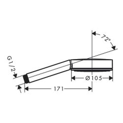 hansgrohe Pulsify S Handbrause 105mm 1jet EcoSmart plus 5,7l/min, Chrom... HANSGROHE-24121000 4059625320587 (Abb. 1)