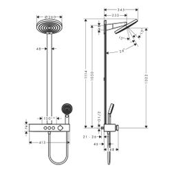 hansgrohe Pulsify S Showerpipe 260mm 2jet 7,5l/min EcoSmart, Mattschwarz mit Shower... HANSGROHE-24241670 4059625358351 (Abb. 1)