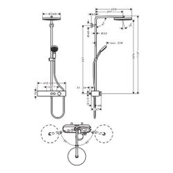 hansgrohe Pulsify S Showerpipe 260mm 1jet 7,5l/min EcoSmart Chrom mit ShowerTablet ... HANSGROHE-24221000 4059625358290 (Abb. 1)