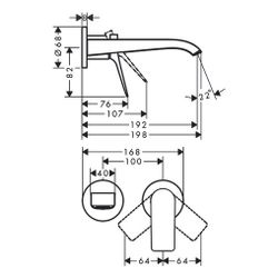 hansgrohe Vivenis Einhebel-Waschtischmischer Unterputz mit Auslauf 192mm 5l/min Chr... HANSGROHE-75050000 4059625337318 (Abb. 1)