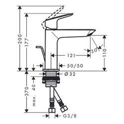 hansgrohe Logis Einhebel-Waschtischmischer 110mm 5l/min Fine, Mattschwarz mit Zugst... HANSGROHE-71251670 4059625462096 (Abb. 1)