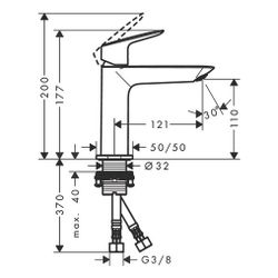 hansgrohe Logis Einhebel-Waschtischmischer 110mm 5l/min Fine Chrom mit Push-Open Ga... HANSGROHE-71252000 4059625356180 (Abb. 1)