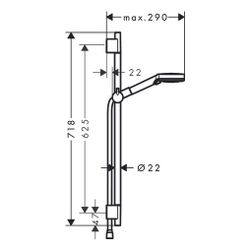 hansgrohe Vernis Blend Brauseset 100mm Vario EcoSmart mit Brausestange S Puro 650mm... HANSGROHE-26423670 4059625365816 (Abb. 1)