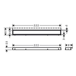 hansgrohe RainDrain Match Fertigset Duschrinne 600mm, Mattschwarz, mit höhenverstel... HANSGROHE-56036670 4059625350515 (Abb. 1)