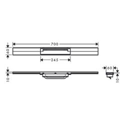 Hansgrohe RainDrain Flex Fertigset Duschrinne 700mm, kürzbar, Mattweiß... HANSGROHE-56043700 4059625350140 (Abb. 1)
