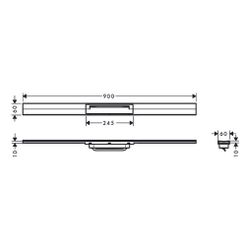 Hansgrohe RainDrain Flex Fertigset Duschrinne 900mm, kürzbar, Chrom... HANSGROHE-56045000 4059625350041 (Abb. 1)