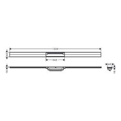Hansgrohe RainDrain Flex Fertigset Duschrinne 1200mm, kürzbar, Edelstahl gebürstet... HANSGROHE-56047800 4059625349854 (Abb. 1)