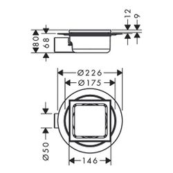 hansgrohe RainDrain Spot Komplettset Punktablauf 150x150mm, Edelstahl gebürstet... HANSGROHE-56055800 4059625349465 (Abb. 1)