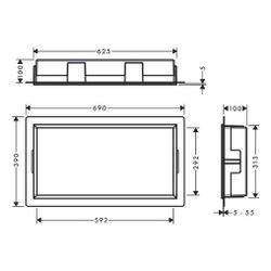 hansgrohe XtraStoris Original Wandnische mit Rahmen 300x600x100mm, Mattschwarz... HANSGROHE-56064670 4059625351536 (Abb. 1)