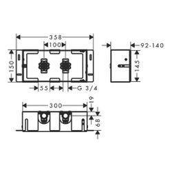 hansgrohe XtraStoris Safe Wandnische Edelstahl Optik mit befliesbarer Tür 150/300/1... HANSGROHE-56100800 4059625351239 (Abb. 1)