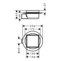 hansgrohe RainDrain Spot Komplettset Punktablauf 150x150mm rückseitig befliesbar, E... HANSGROHE-56112800 4059625348697 (Abb. 1)