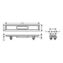 hansgrohe RainDrain Installationsset 600mm, uBox universal, für befliesbare Duschri... HANSGROHE-56010180 4059625355589 (Abb. 1)