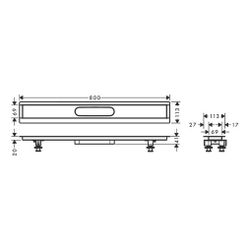 hansgrohe RainDrain Installationsset 800mm, uBox universal, für befliesbare Duschri... HANSGROHE-56012180 4059625355565 (Abb. 1)