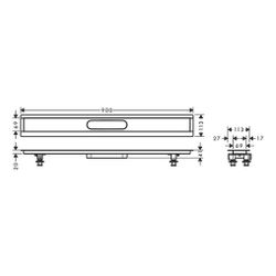 hansgrohe RainDrain Installationsset 900mm, uBox universal, für befliesbare Duschri... HANSGROHE-56013180 4059625355558 (Abb. 1)