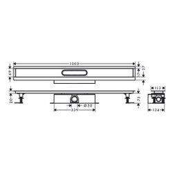 Hansgrohe uBox universal Komplettset für Standardinstallation 1000mm für Duschrinne... HANSGROHE-56026180 4059625355428 (Abb. 1)